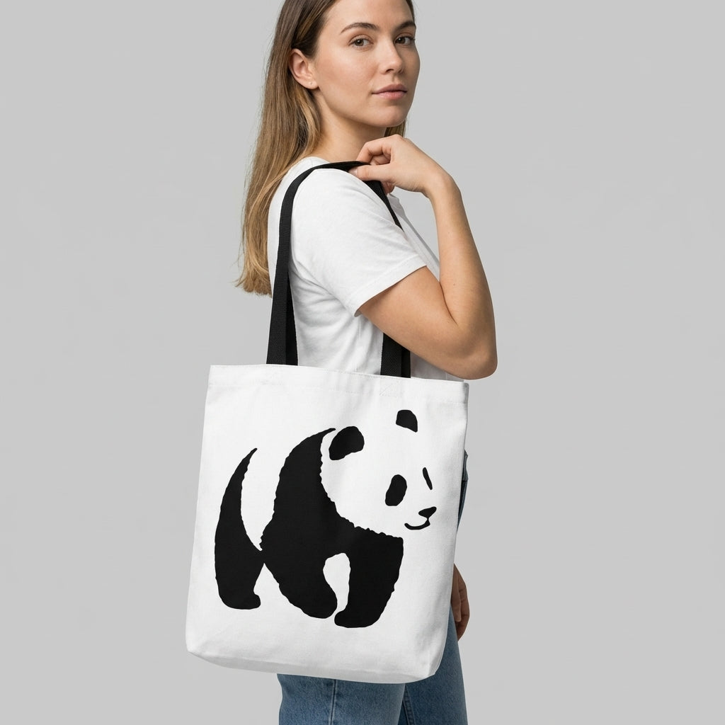 Premium Panda Printed Cotton Tote Bag
