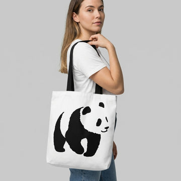 Premium Panda Printed Cotton Tote Bag