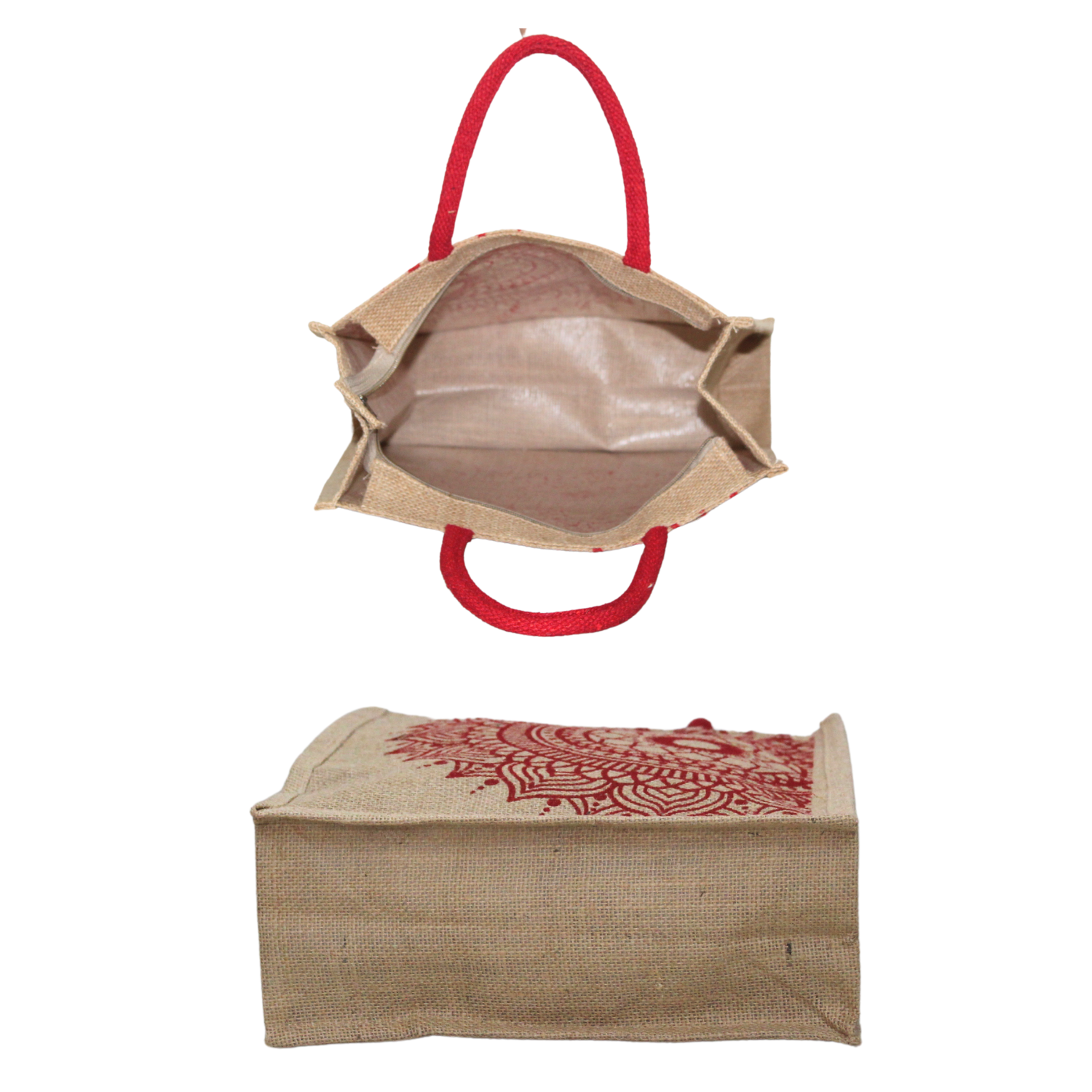 Stylish Mandala Printed Jute Tote Bag – Eco-Friendly, Spacious & Reusable ( Pack Of 2)