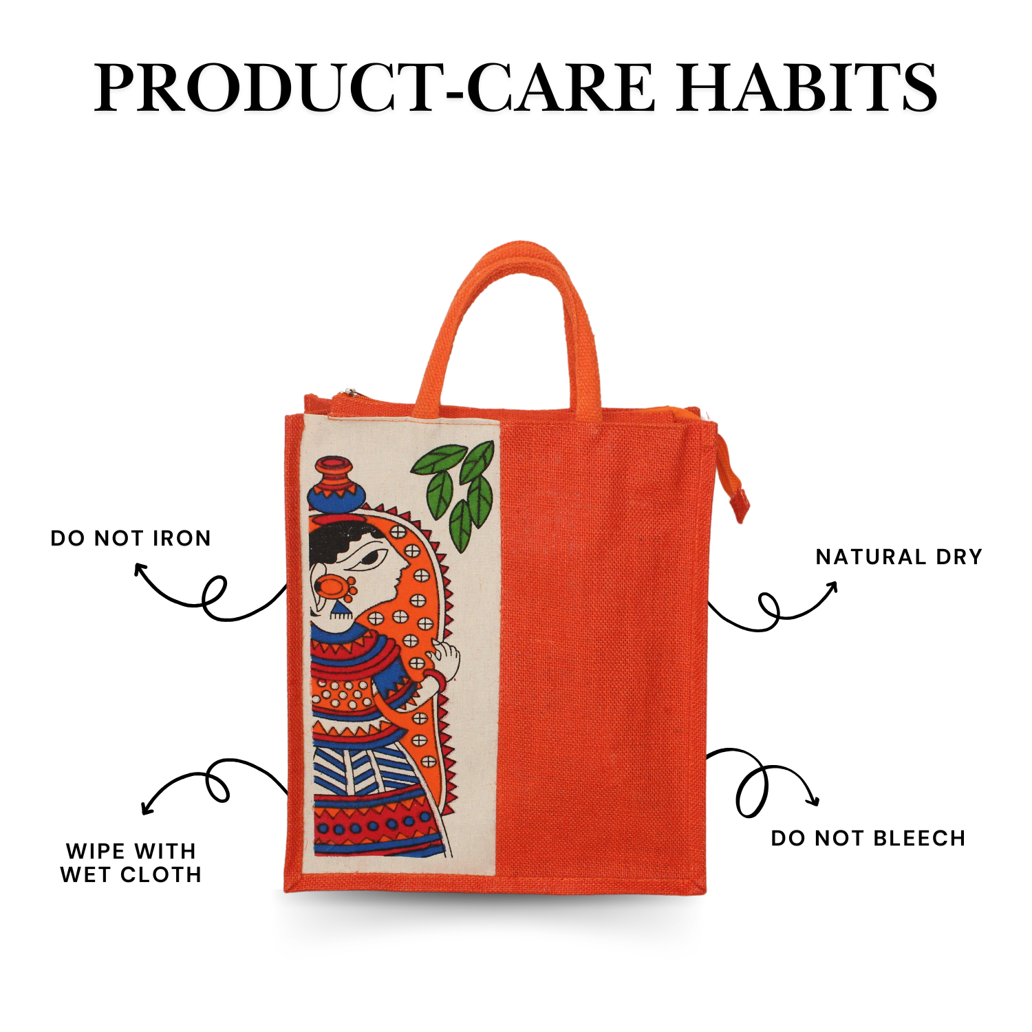 Handcrafted Printed Jute Tote Bag – Eco-Friendly, Stylish & Durable