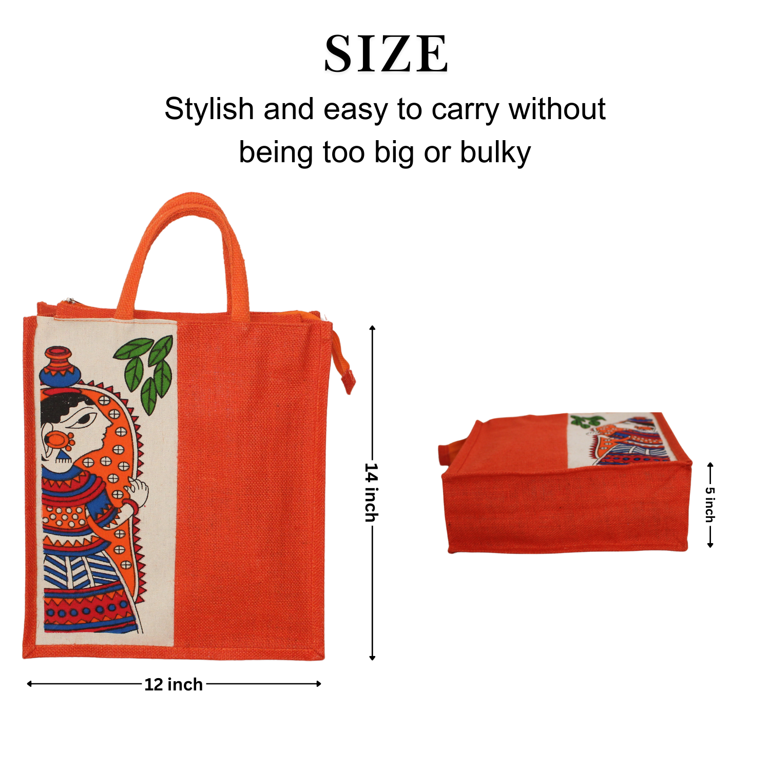 Handcrafted Printed Jute Tote Bag – Eco-Friendly, Stylish & Durable