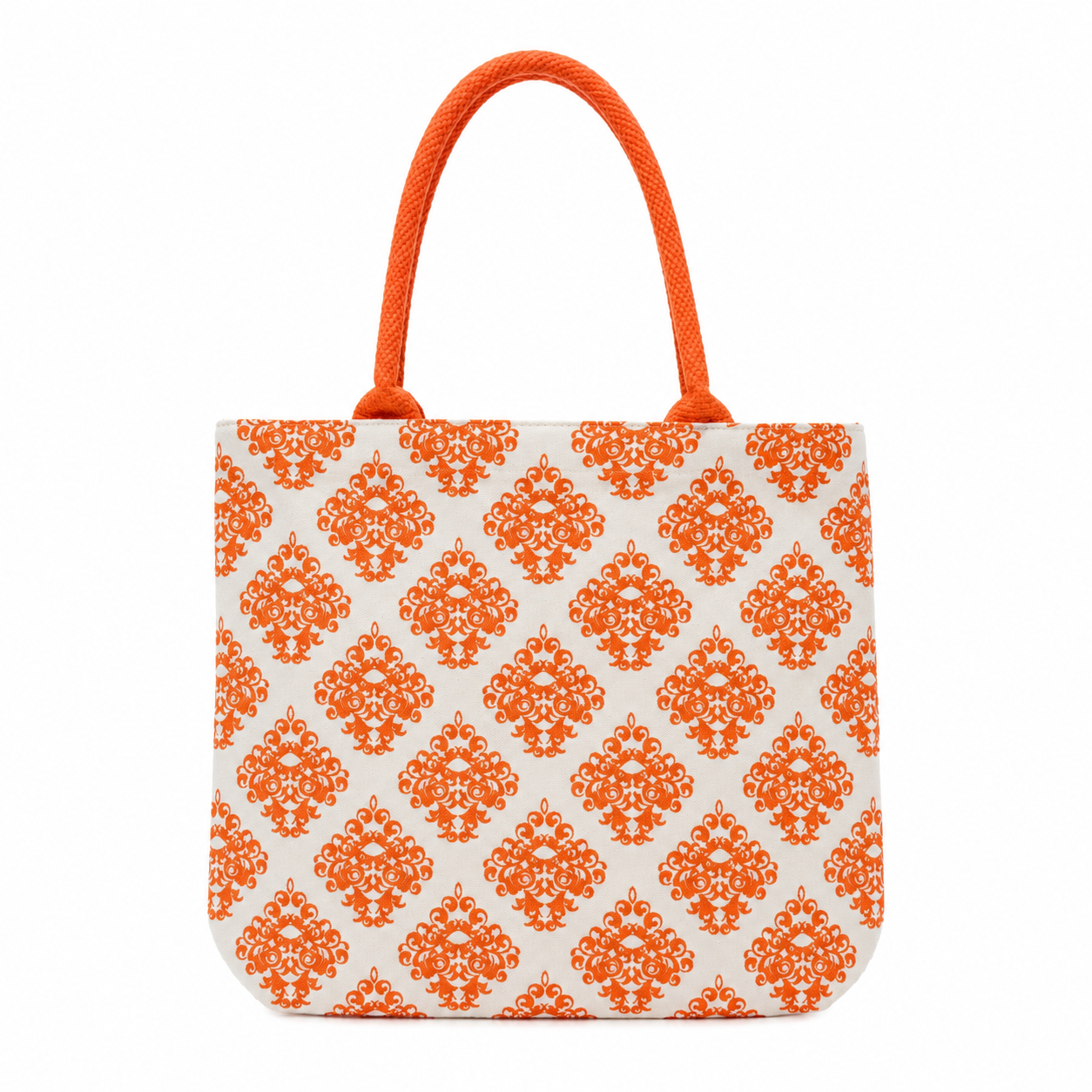 Printed Canvas Tote Bag – Elegant Black Floral Design